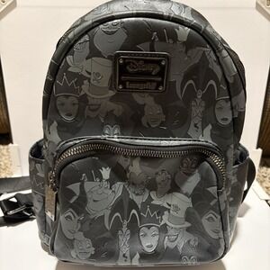 Disney Parks Loungefly Villains Mini Backpack Gray Black Evil Queen Ursula